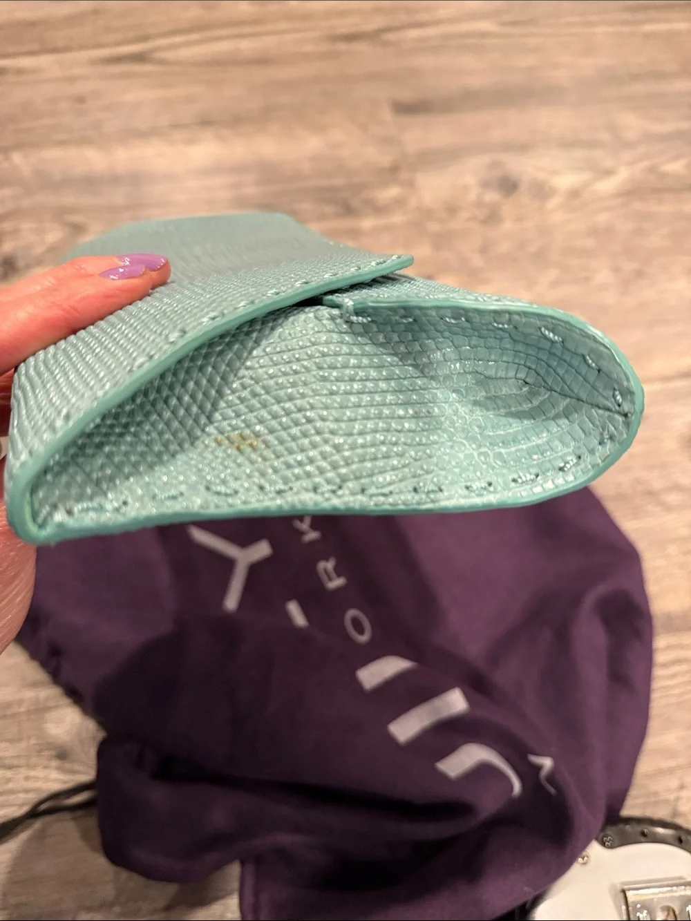 Jilly New York Genuine Exotic Skin Turquoise Envelope Clutch NWT NEW WITH TAGS